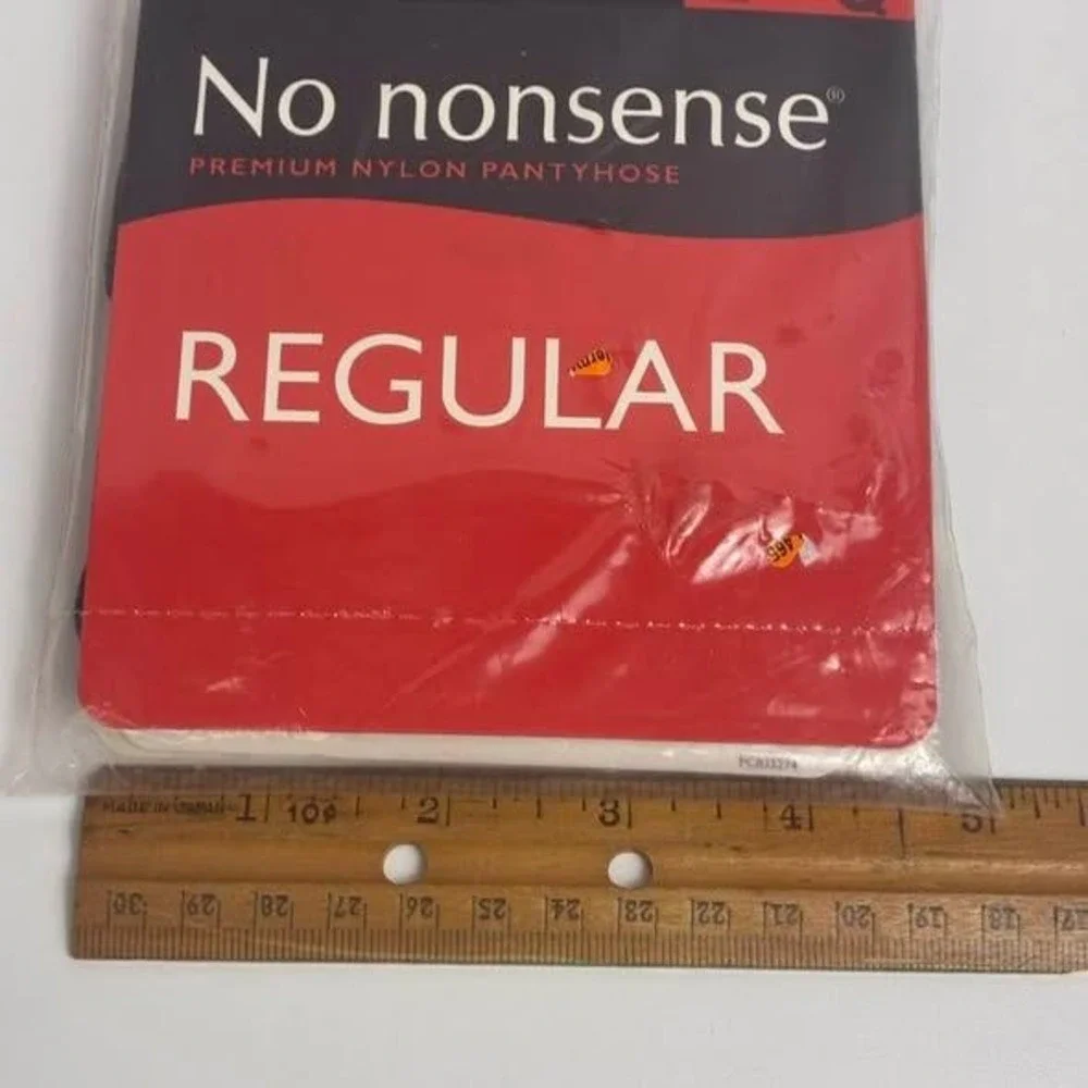 No Nonsense Premium Nylon Pantyhose Off‎ Black Sheer Toe Size Q Regular New NIP
